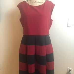 Red and black stripped dress